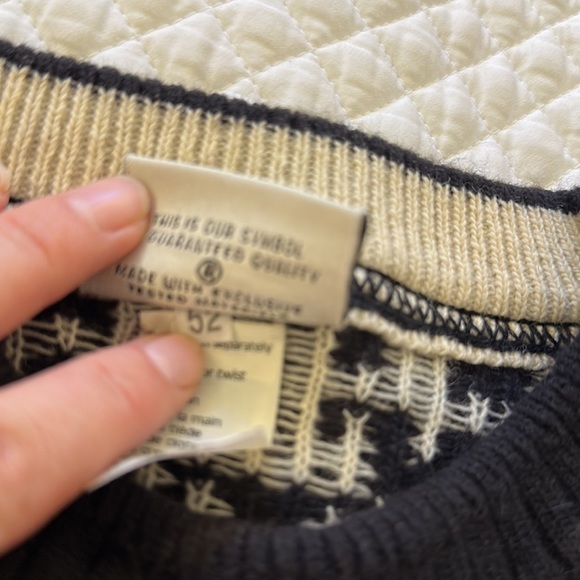 Nani Bon of Italy Vintage Sweater Size 52 quilt pattern wool vintage - Picture 3 of 8